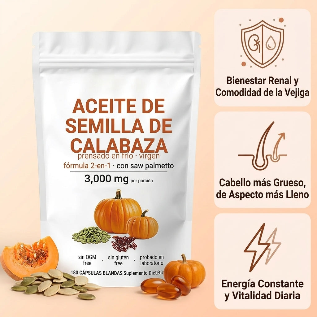 Aceite de Semillas de Calabaza - Suplemento en Cápsulas - Un Ingrediente Vegetal para Tu Rutina