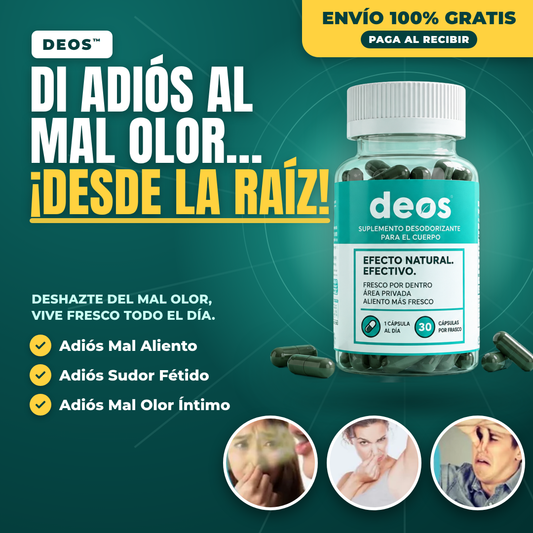 DEOS™ - 30 Cápsulas Naturales - Frescura interior y confianza todo el día