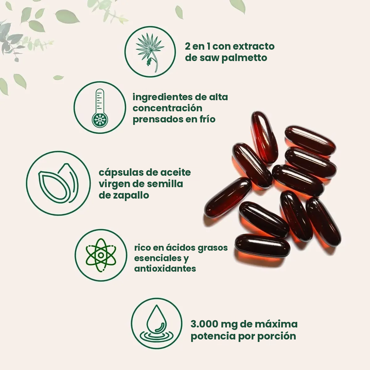 Aceite de Semillas de Calabaza - Suplemento en Cápsulas - Un Ingrediente Vegetal para Tu Rutina